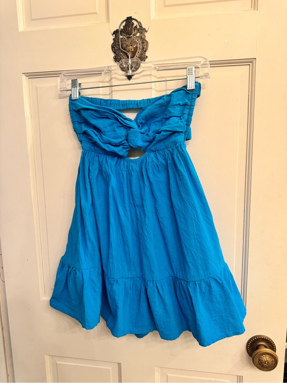 American Threads Bright Turquoise Strapless Dress - Picture 1 of 3